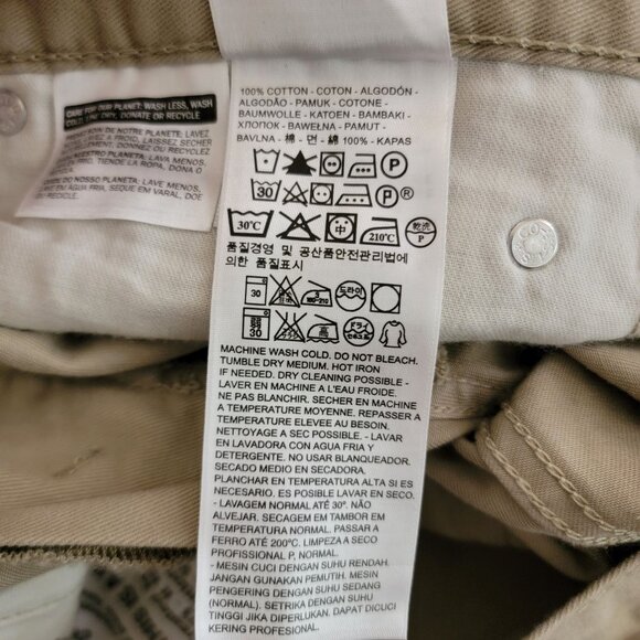 Levis Mens 514 Straight Fit Khaki Jeans Size 33W 34L - Picture 7 of 7